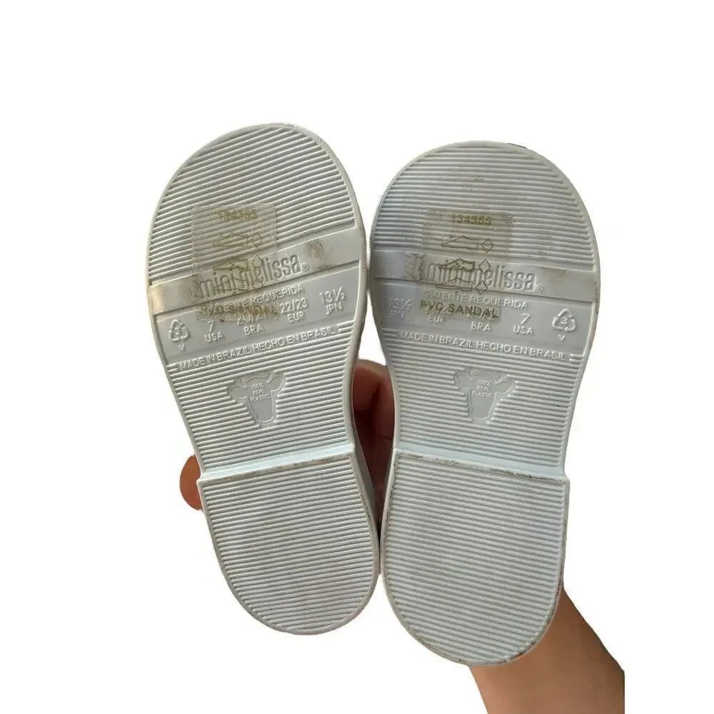 Mini Melissa Women's Blue/Clear Glitter Silver MAR SANDAL + FROZEN Size 7
